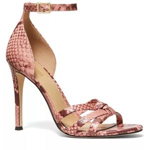 Michael Kors pink snake strapy heels